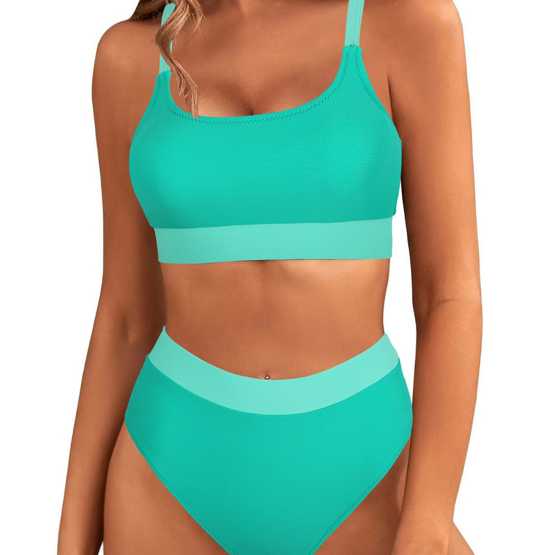 Damen Bikini-Set mit farbblockierendem Design und hohem Bund Echo Archiv