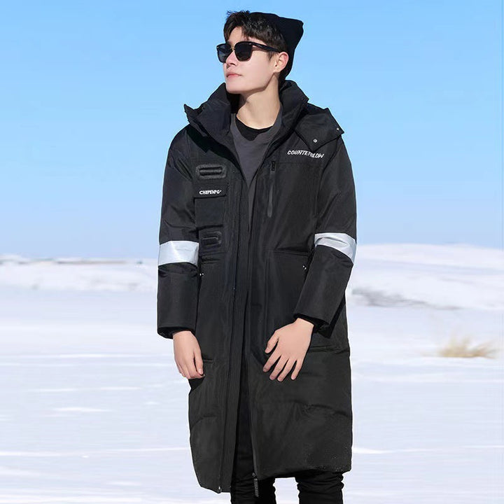 Herren Wärmender wasserdichter Winterparka mit Kapuze und reflektierenden Details Echoarchiv