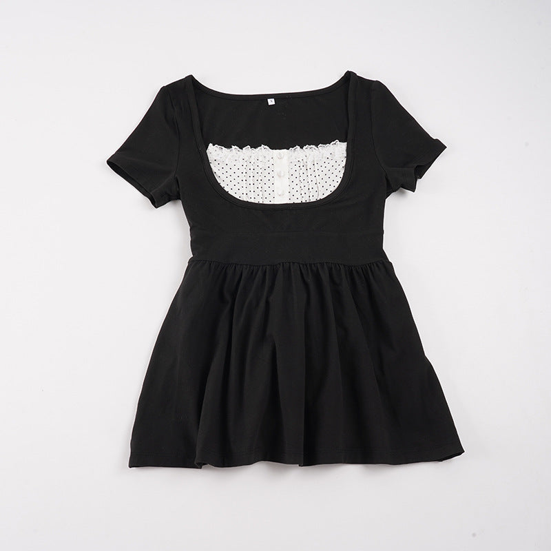 Damen Elegantes Minikleid mit Herz-Ausschnitt und verspieltem Rüschendesign Echo Archiv
