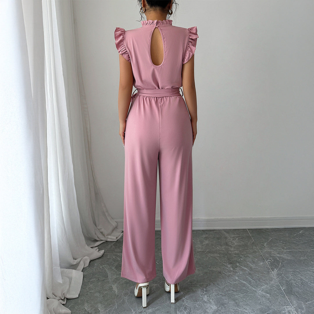 Damen Eleganter Jumpsuit mit Rüschendetails und Rückenausschnitt Echo Archiv