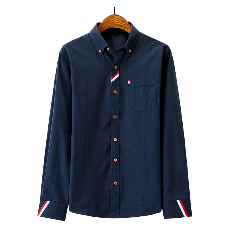 Herren nan modernes Oxford-Hemd mit Button-Down-Kragen, Brusttasche und dezenter Streifenverzierung Echo Archiv