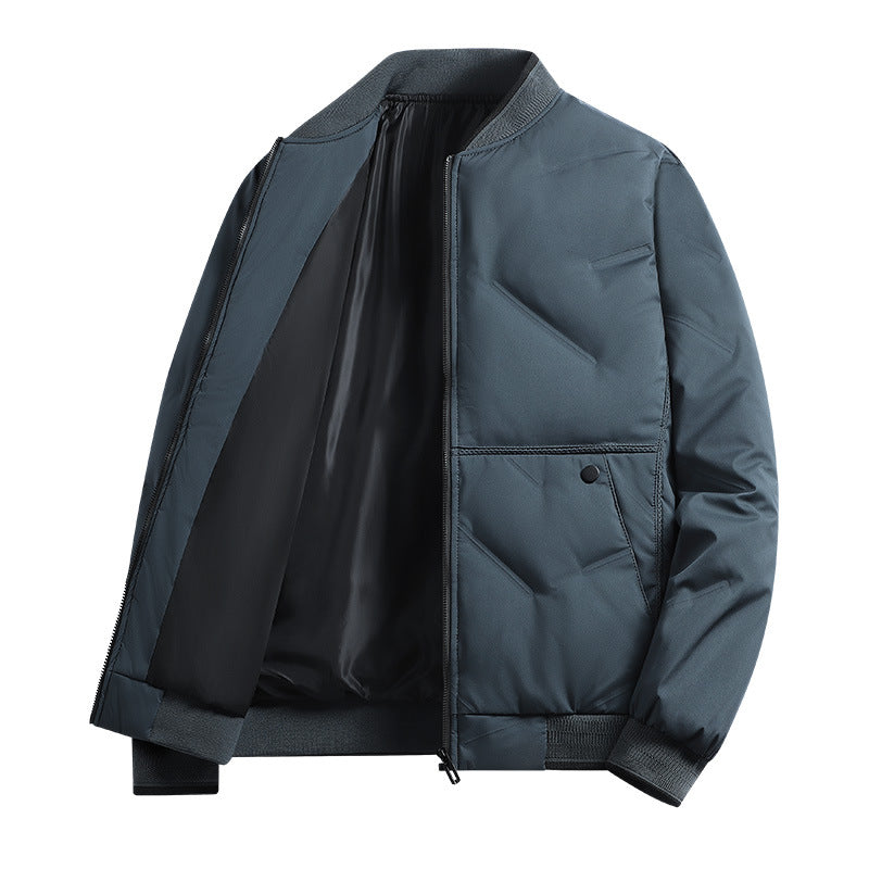 Herren Isolierte Stepp-Bomberjacke mit Softshell-Obermaterial, wärmendem thermischem Futter und Druckknopf-Einsatztaschen – Brevano