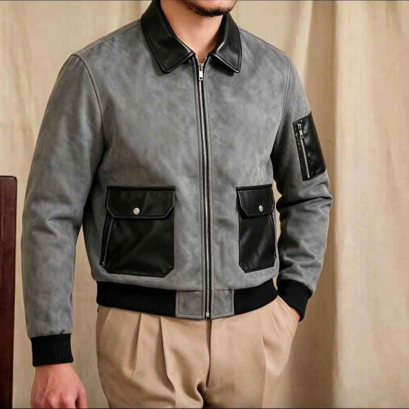 Herren Modische Chic Bomberjacke Echo Archiv