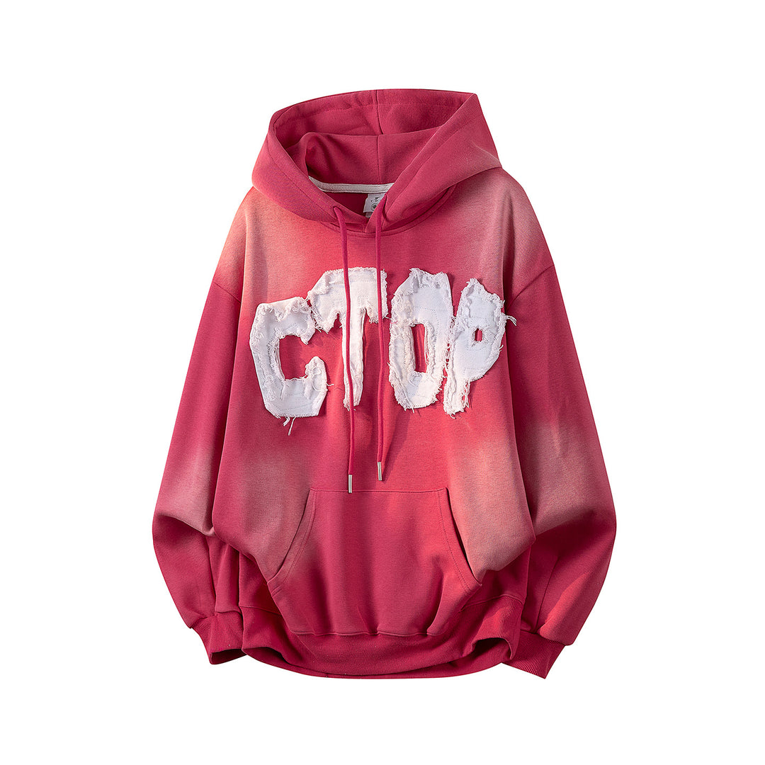 Unisex Oversize Kapuzenpullover mit handschriftlichem Grafik-Print, Kängurutasche & geripptem Saum Echoarchiv