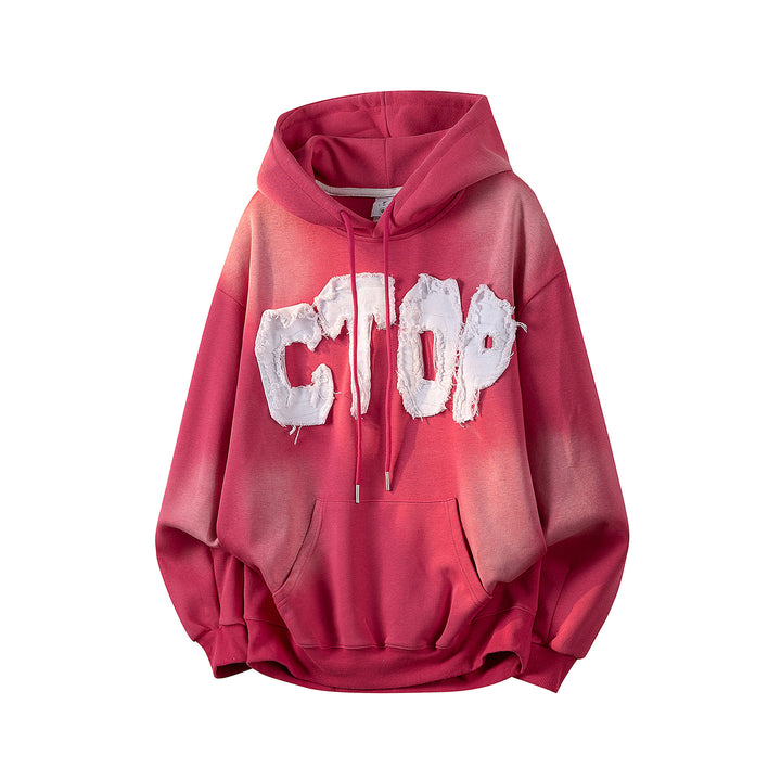 Unisex Oversize Kapuzenpullover mit handschriftlichem Grafik-Print, Kängurutasche & geripptem Saum Echoarchiv