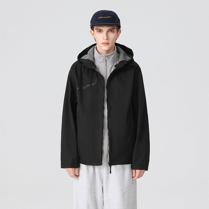 Herren Technische Softshelljacke mit verstellbarer Kapuze und winddichter Membran Echo Archiv
