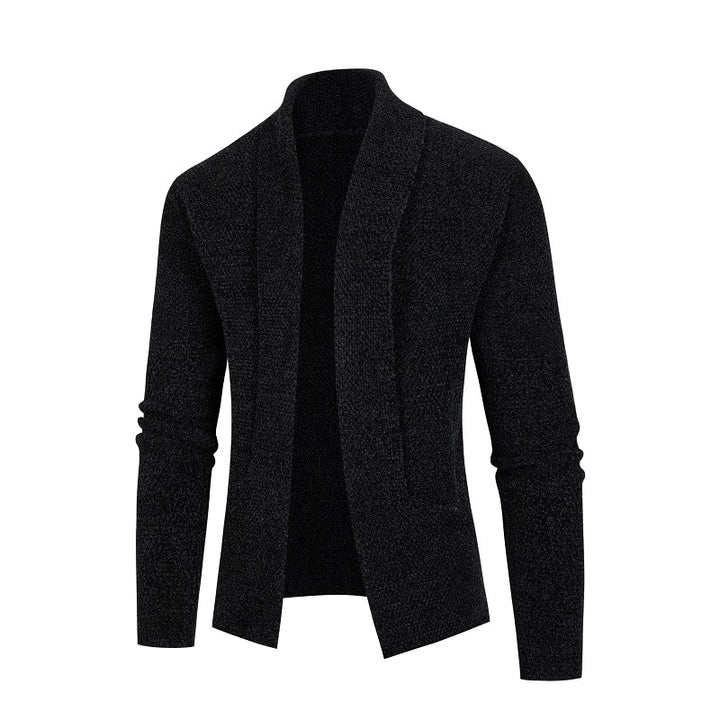 Herren Strickjacke mit modernem Schalkragen und feinem Strukturmuster Echoarchiv