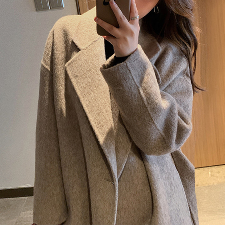 Damen Elegante und lässige Oversized-Wolljacke Echoarchiv