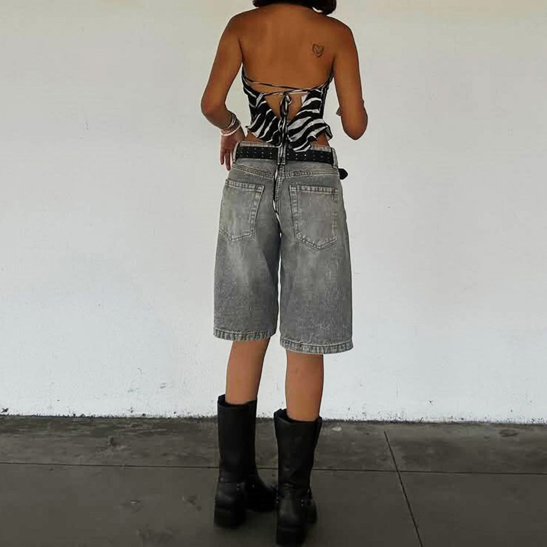 Damen Denim-Shorts mit lässigem Schnitt und mittlerer Leibhöhe Echoarchiv