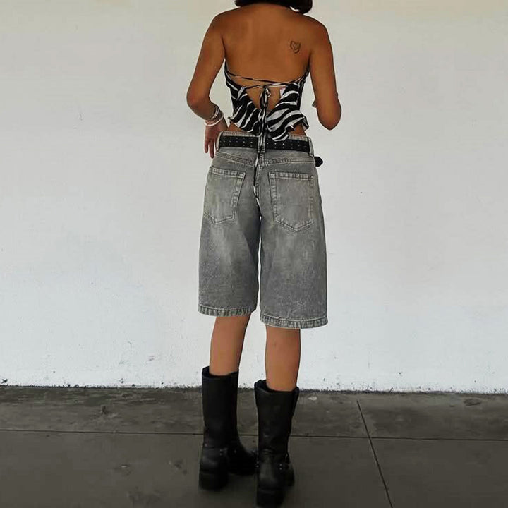 Damen Denim-Shorts mit lässigem Schnitt und mittlerer Leibhöhe Echoarchiv