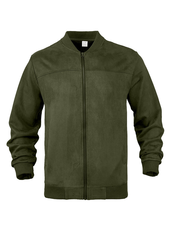 Herren nan Wildleder-Blousonjacke im Bomberstil mit elastischen Rippbündchen Echo Archiv
