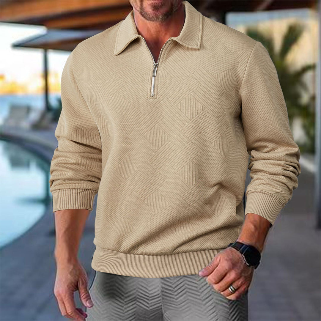 Herren sportlicher Pullover mit modernem Reißverschluss und strukturiertem Design Echoarchiv