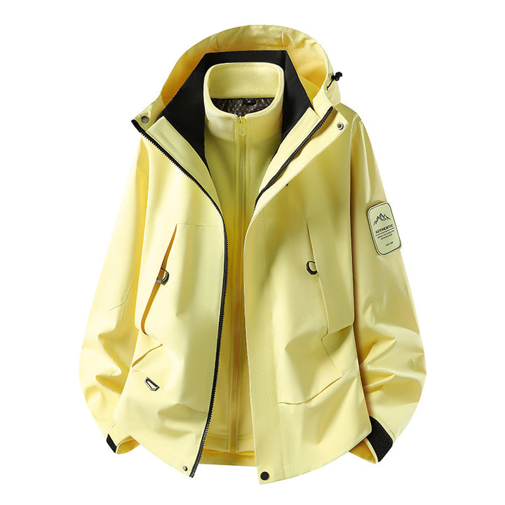Unisex wasserfeste zweilagige Softshell-Regenjacke mit herausnehmbarem Fleecefutter und Kapuze Echoarchiv