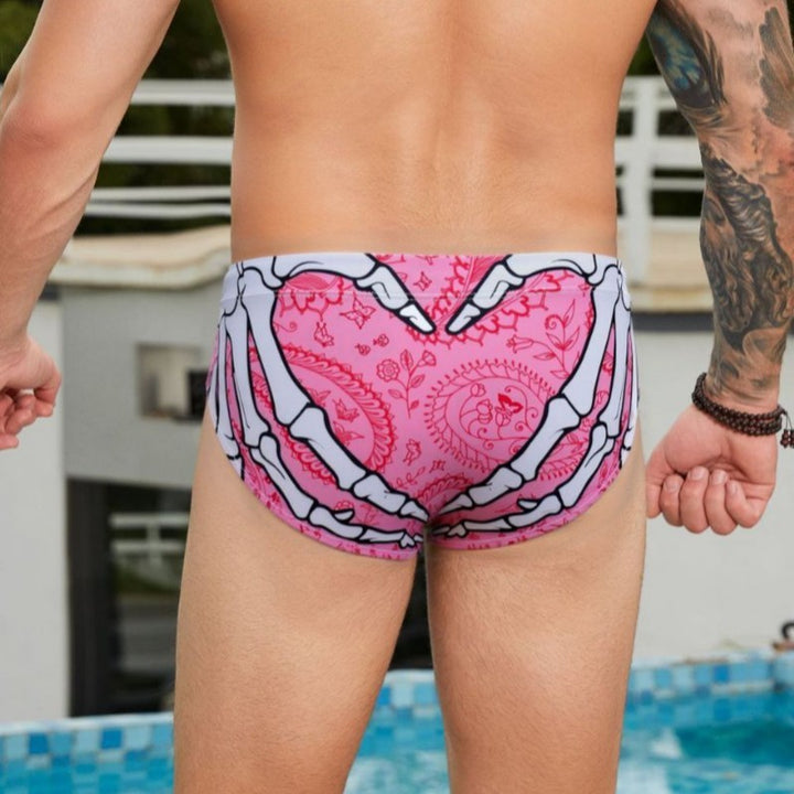 Herren Schwimmhose im kreativen Herzdesign Echo Archiv