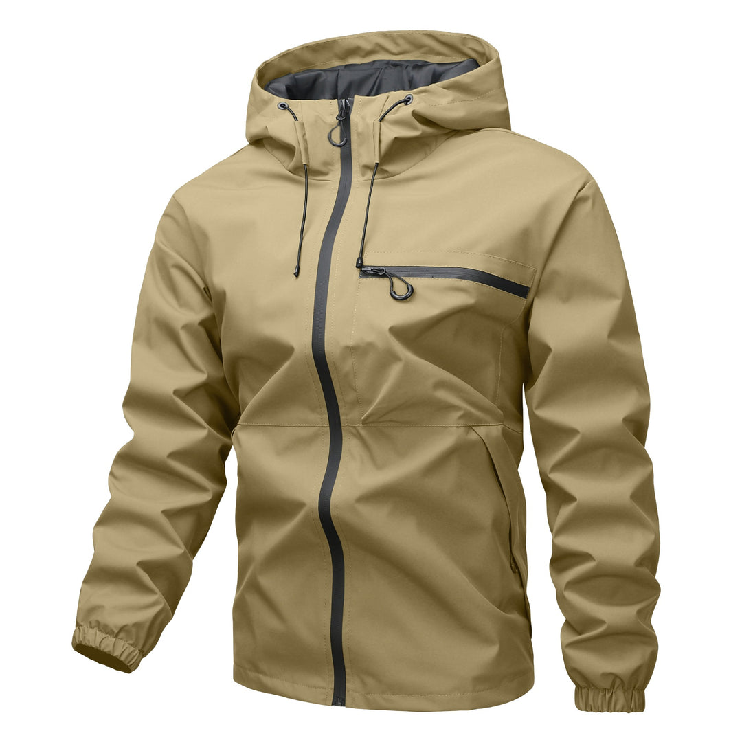 Herren Wasserdichte Softshelljacke mit verstellbarer Kapuze versiegelten Reißverschlüssen und Brusttasche Echo Archiv