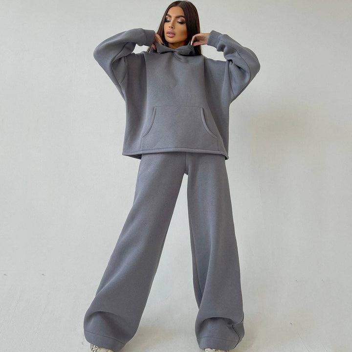 Damen nan weiches Oversize Hoodie mit weitem Schlag Jogginghose Set Echo Archiv