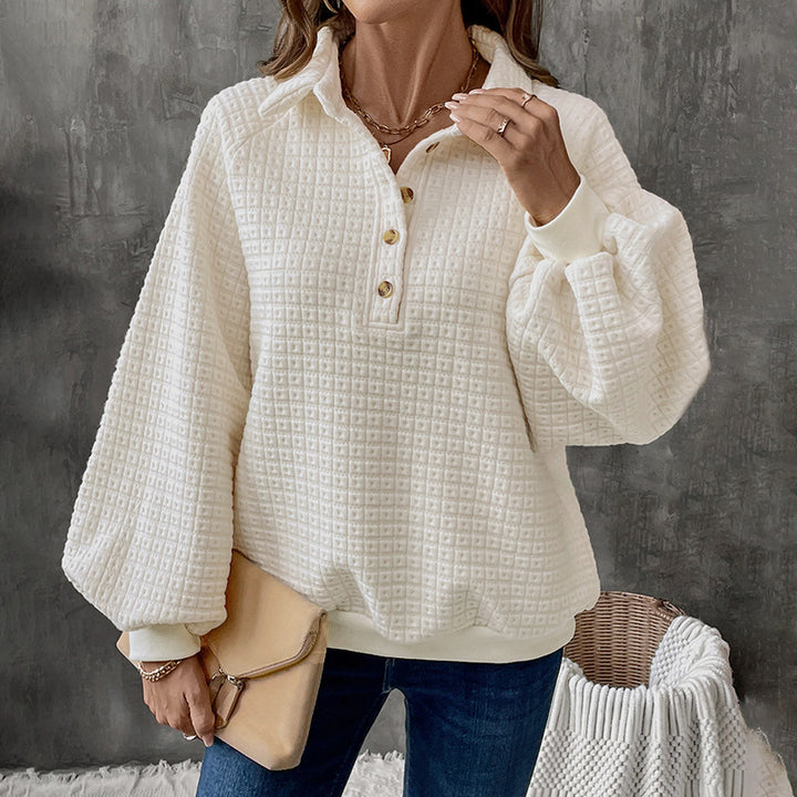 Damen kuscheliges Oversized Sweatshirt mit Knopfdetails Echo Archiv
