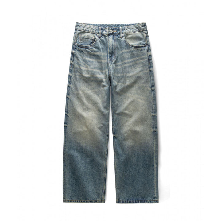 Damen Weitgeschnittene Straight‑Leg Jeans mit hoher Taille und Vintage‑Waschung Echo Archiv