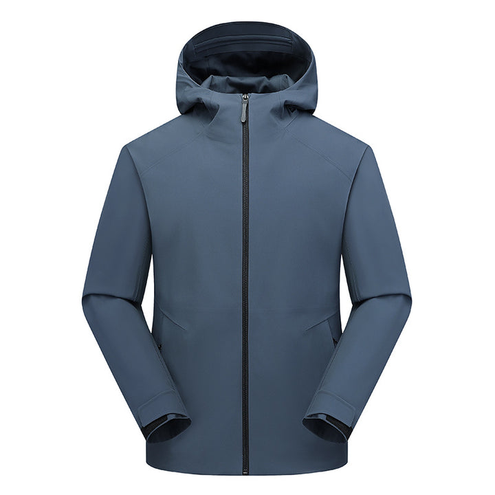 Herren Wasserabweisende Softshell-Outdoorjacke mit Kapuze, verschweißten Nähten & minimalistischer Reißverschluss Echoarchiv