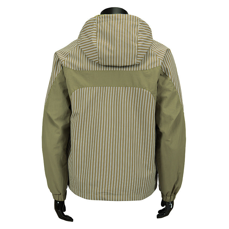 Herren Modische Windbreaker-Jacke mit Kapuze und Streifenmuster Echo Archiv