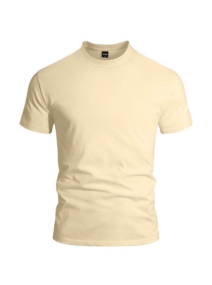 Herren nan eng anliegendes Rundhals-Basicshirt aus Singlejersey mit verstärktem Nackenband Echo Archiv