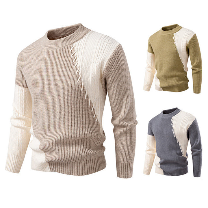 Herren Strickpullover mit modernem Struktur-Design und elegantem Kragen Echoarchiv