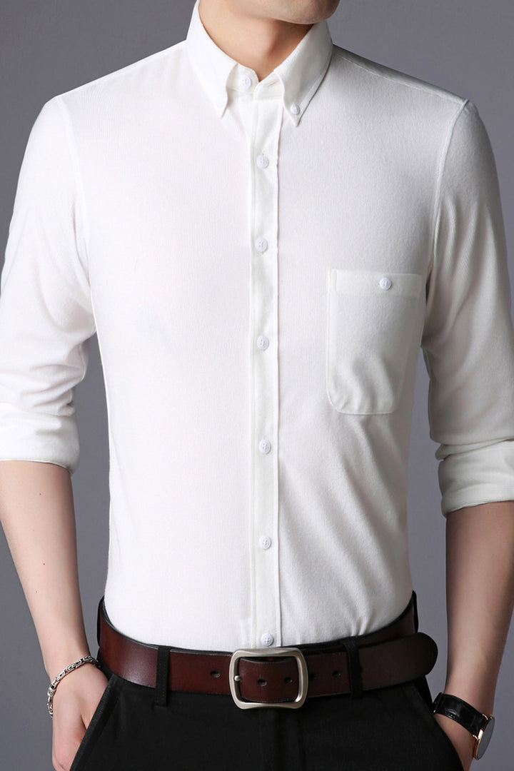 Herren Langarmhemd mit klassischem Button-Down-Kragen Echoarchiv