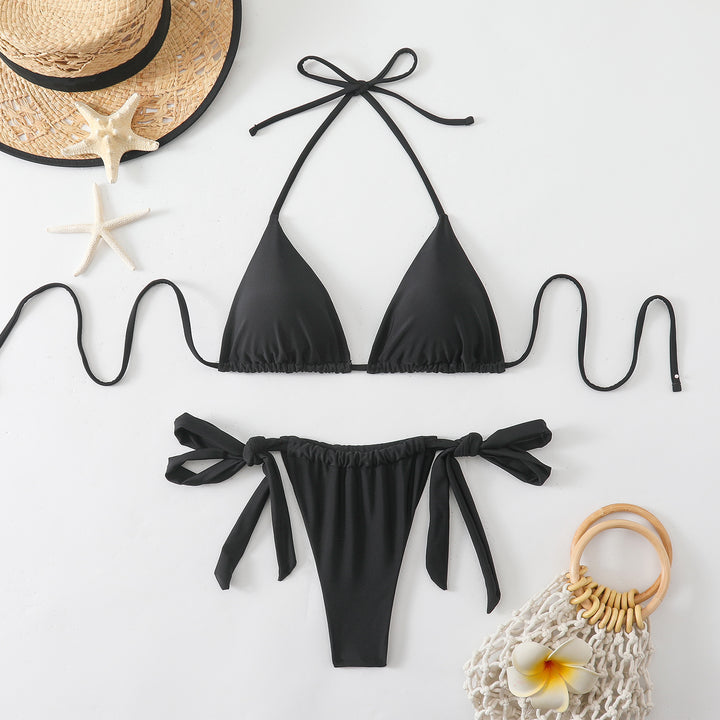 Damen Triangel-Bikini-Set mit verstellbaren Trägern und elegantem Knotendesign Echo Archiv