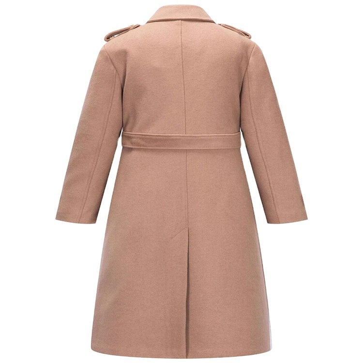 Damen taillierter A‑Linien Trenchcoat aus Woll‑Kaschmirmix mit Taillengürtel und Patten Echoarchiv