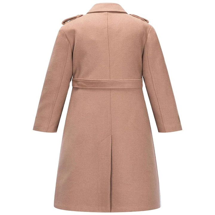 Damen taillierter A‑Linien Trenchcoat aus Woll‑Kaschmirmix mit Taillengürtel und Patten Echoarchiv