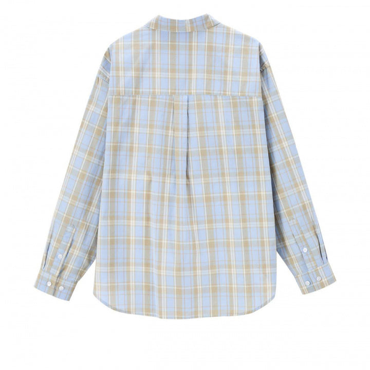 Unisex Boxy-kariertes Overshirt mit Hemdkragen und aufgesetzter Brusttasche Echo Archiv