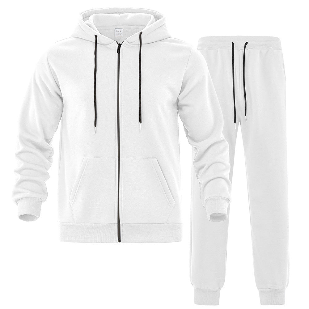 Herren zweiteiliges Jogginganzug-Set mit durchgehendem Reißverschluss Kapuzenjacke und taillierter Jogginghose – Marzano
