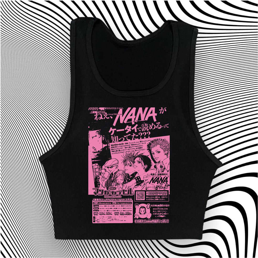Damen Crop-Top mit kreativem grafischen Druck Echo Archiv