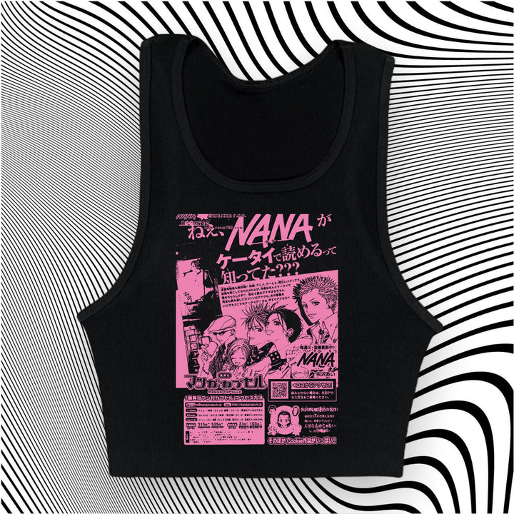 Damen Crop-Top mit kreativem grafischen Druck Echo Archiv