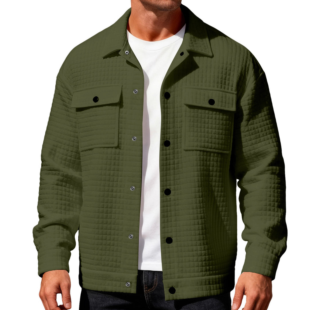 Herren nan gequiltete Hemdjacke im Overshirt-Stil mit Druckknopfleiste und aufgesetzten Brustklappen Echo Archiv