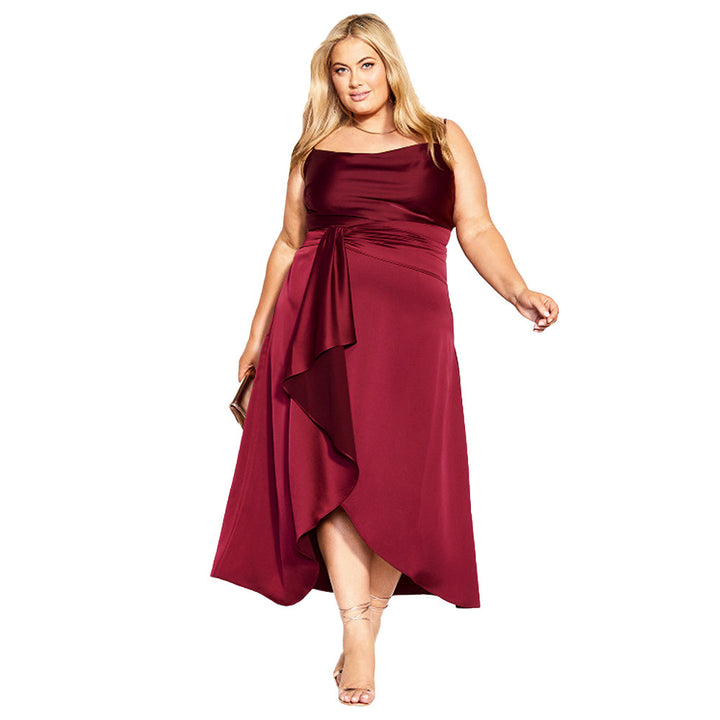 Damen elegantes Hochzeitskleid mit asymmetrischem Saum und Taillengürtel Echo Archiv