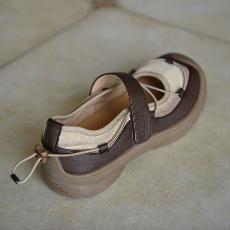 Damen Bequeme Mary-Jane-Sneaker mit Klettverschluss, elastischer Schnürung und profilierter Gummisohle Echo Archiv