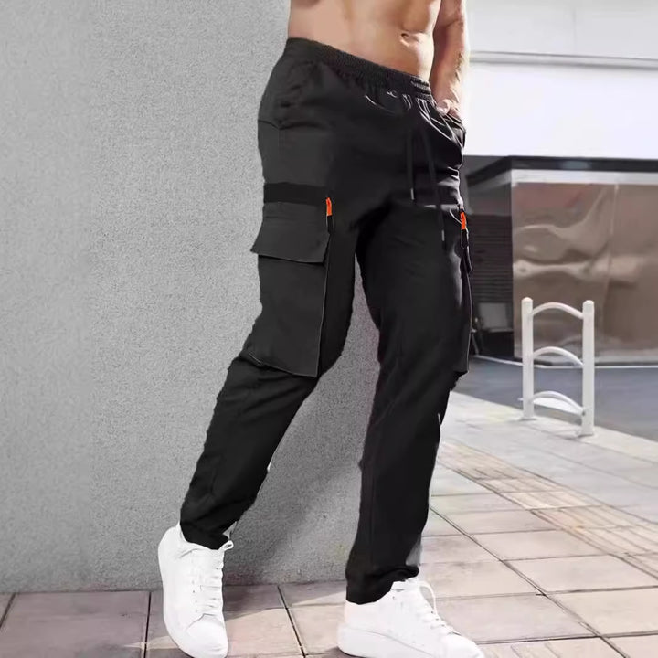 Herren Slim‑Tapered Utility‑Cargohose mit elastischem Bund, Kordelzug & Mehrfachklapptaschen Echo Archiv