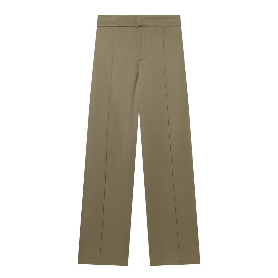 Damen Zweiteiliges Freizeit-Set mit Stehkragen-Zipperjacke und taillierter High-Waist-Hose Echo Archiv