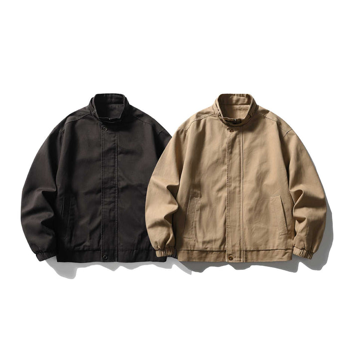 Herren Kurz geschnittene funktionale Canvas-Blousonjacke mit hohem Stehkragen Echoarchiv