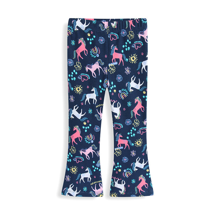 Mädchen Leggings mit verspieltem Einhorn- und Blütenmuster Echo Archiv