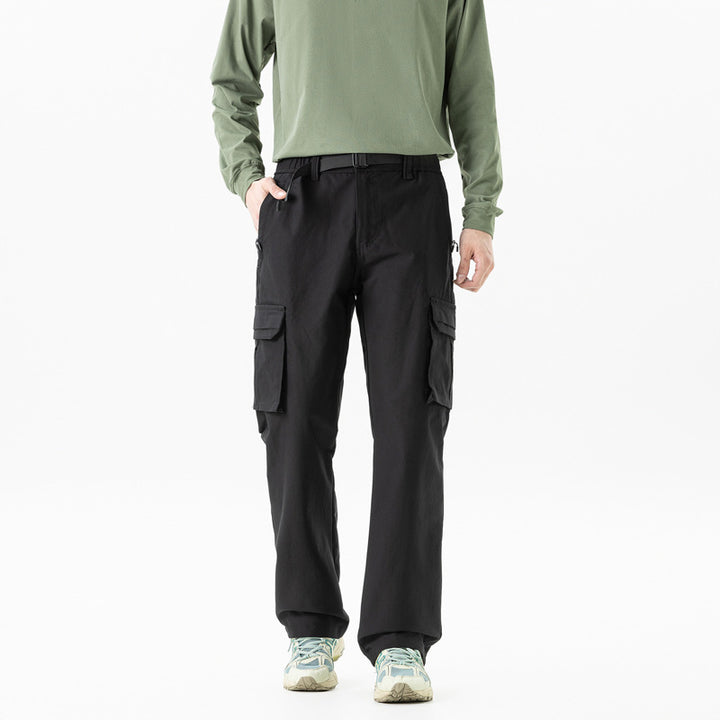 Herren Utility-Cargohose im technischen Trekking-Stil mit integriertem Gürtel und Mehrfach‑Taschen Echo Archiv