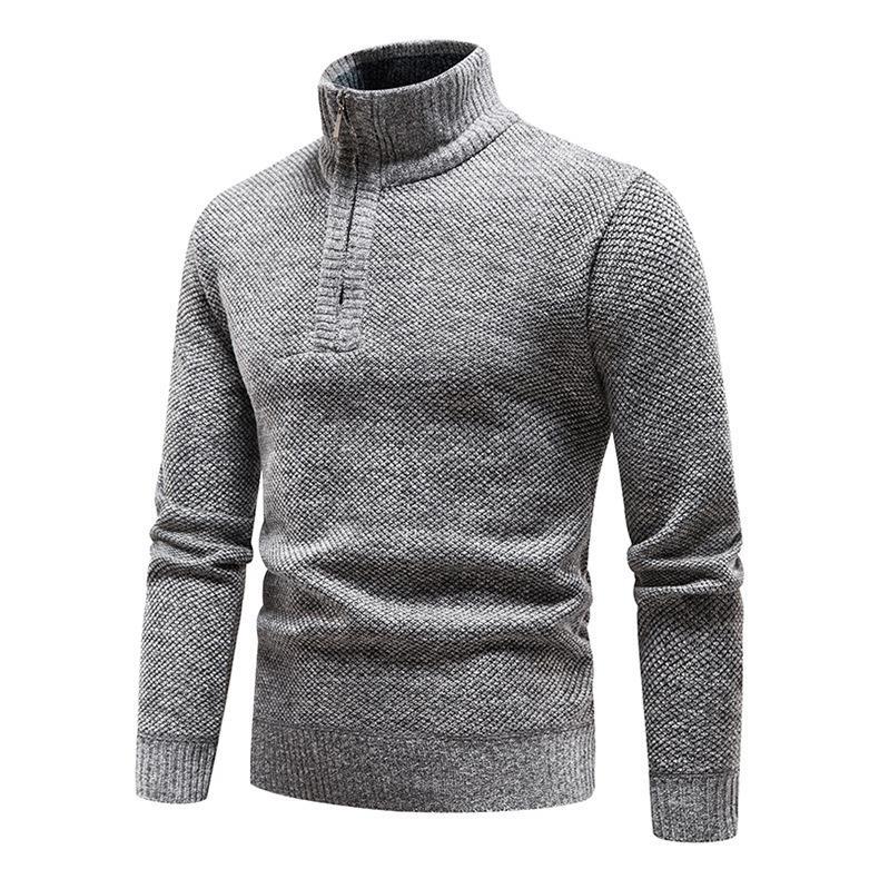Herren Pullover mit halbem Reißverschluss und strukturiertem Design Echoarchiv