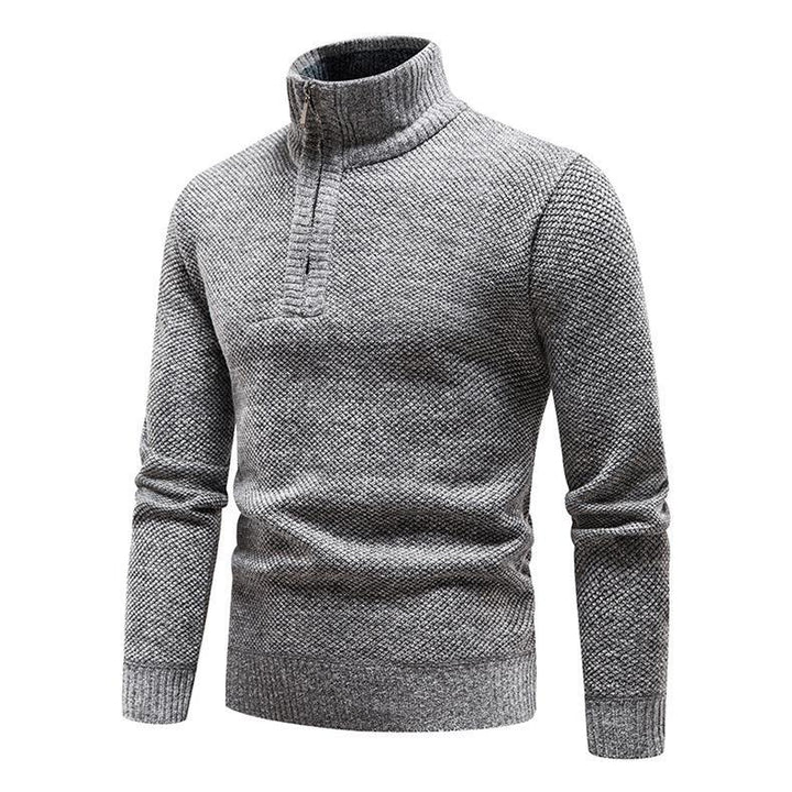 Herren Pullover mit halbem Reißverschluss und strukturiertem Design Echoarchiv