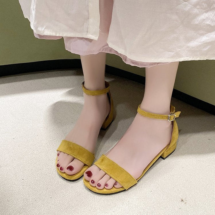 Damen bequeme Riemensandalen mit verstellbarem Fesselriemen und mittelhohem Blockabsatz Echoarchiv