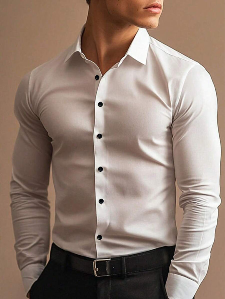 Herren Elegantes Slim-Fit Langarmhemd Echoarchiv