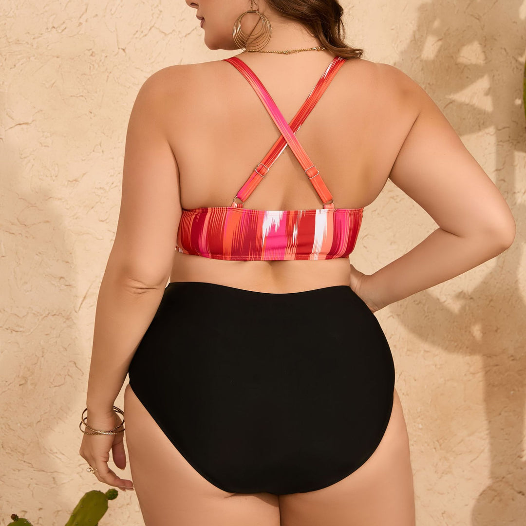 Damen Hochtaillierter Bikini mit Wickeloberteil Echo Archiv