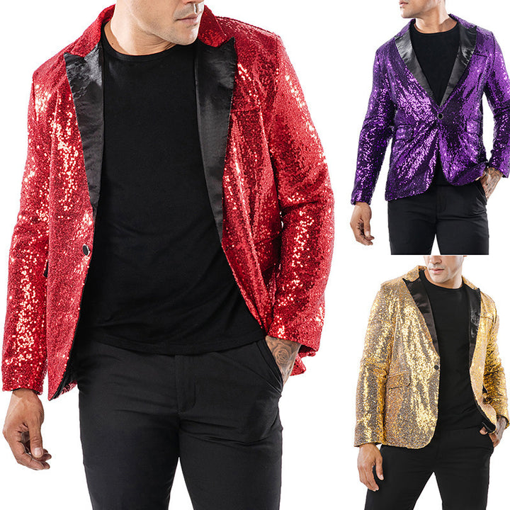 Herren Glitzernder Festtagsblazer mit elegantem Schnitt Echoarchiv
