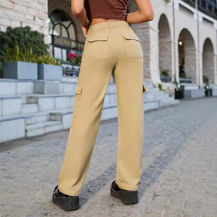Damen weite Cargo-Hose mit hoher Taille und aufgesetzten Klappentaschen Echo Archiv