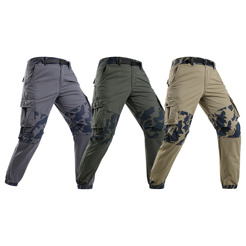 Herren Robust‑Tactical Cargohose mit Camouflage‑Kniepaneelen, Elastischem Saum und Utility‑Taschen Echo Archiv